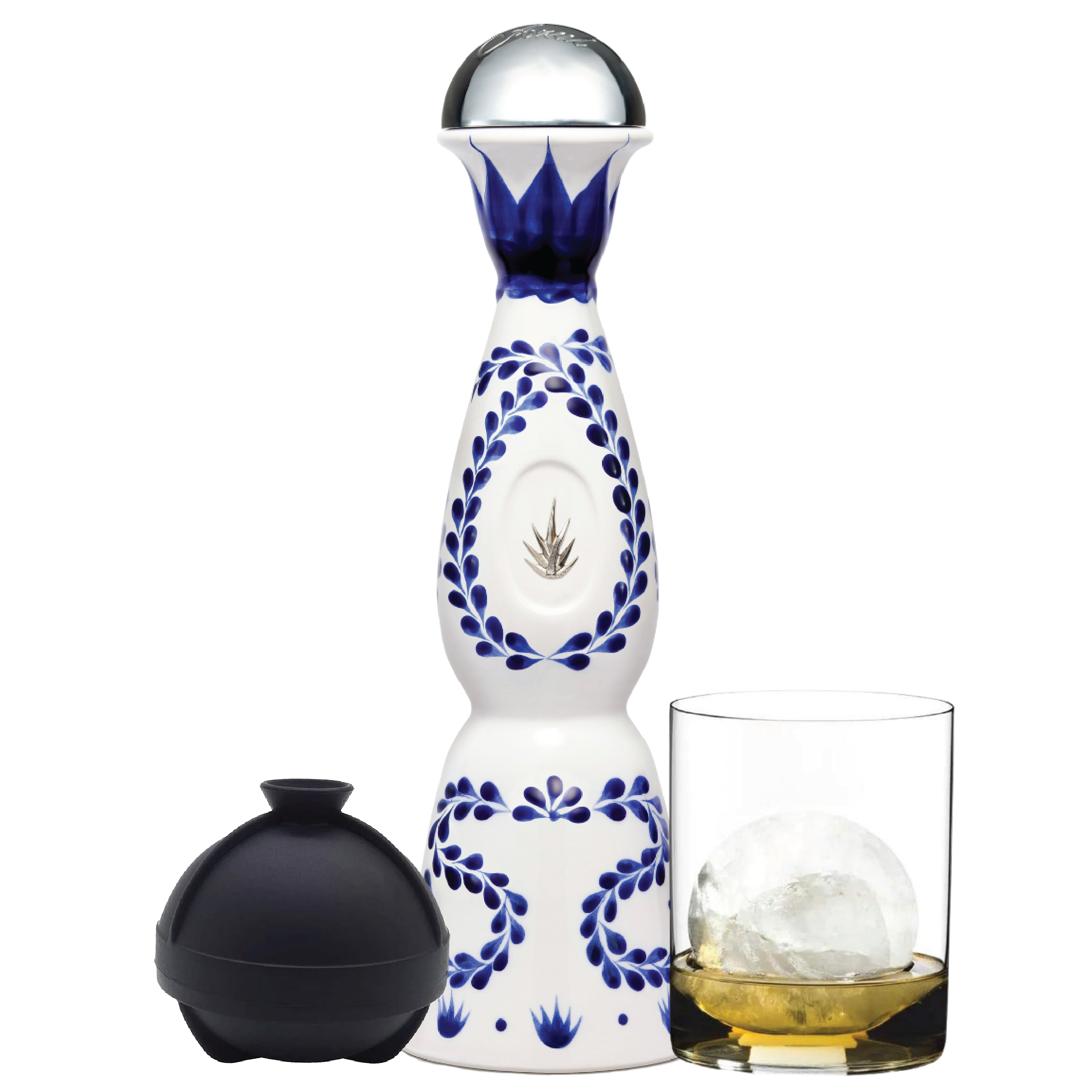 Clase Azul Tequila Reposado, Tumbler, Sphere Ice Ball Mold Bundle