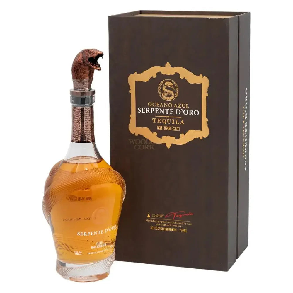 Oceano Azul Serpente D'oro Anejo Tequila 50% Alc 750ml - Liquor Bar Delivery