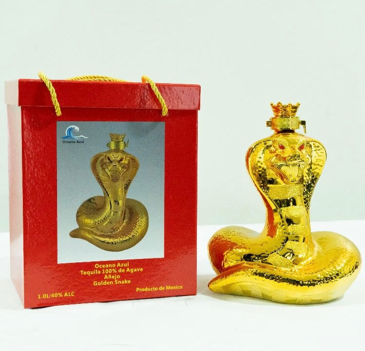 Oceano Azul Golden Snake Anejo Tequila 1L - Liquor Bar Delivery