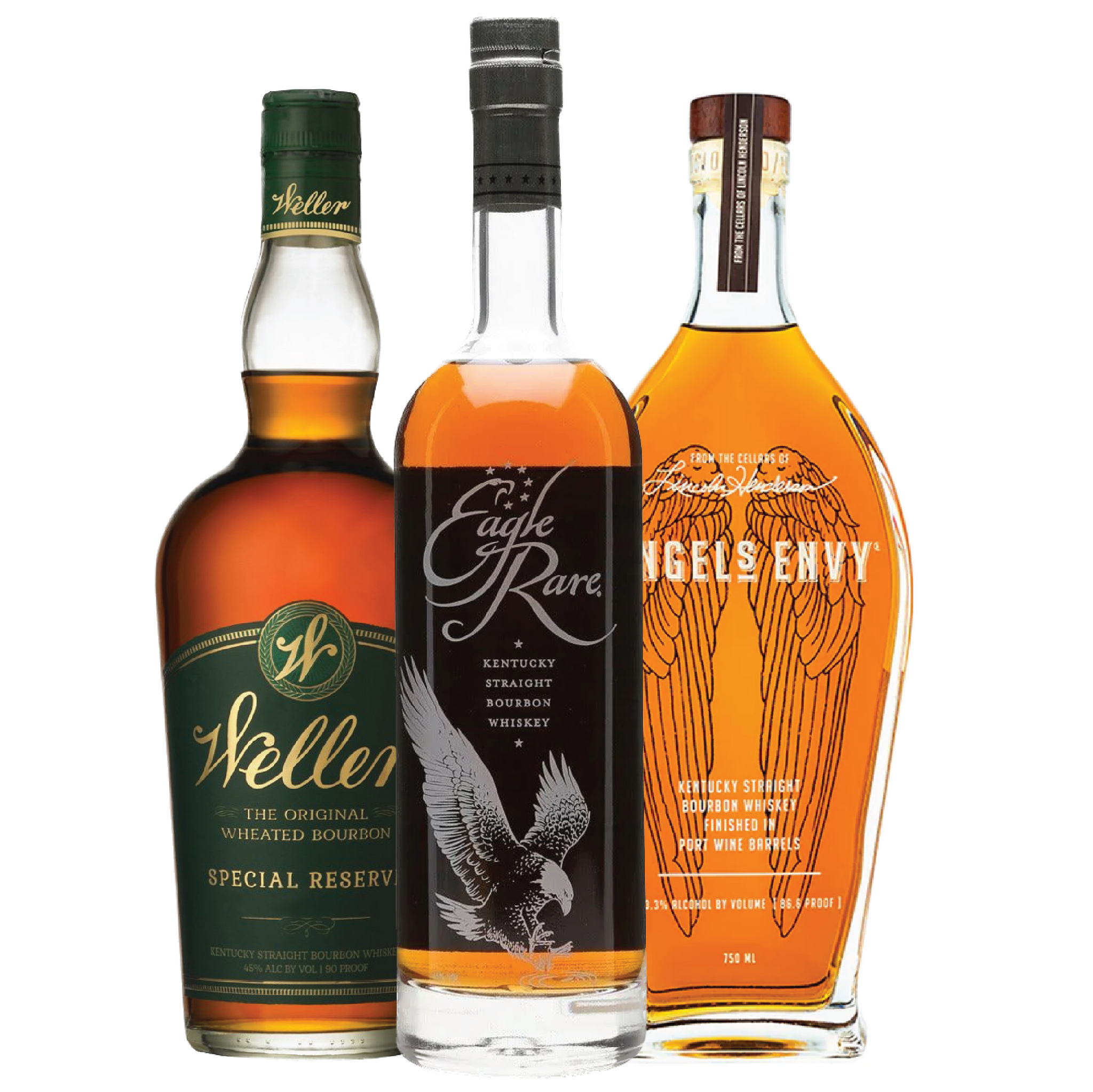 Weller Special Reserve, Eagle Rare & Angel's Envy Bourbon Package