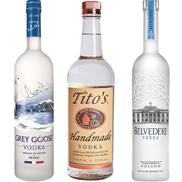 Tito's, Grey Goose & Belvedere Vodka Bundle - Liquor Bar Delivery