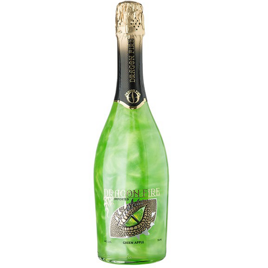 Dragon Fire Sparkling Wine-Green Apple 750ml - Liquor Bar Delivery