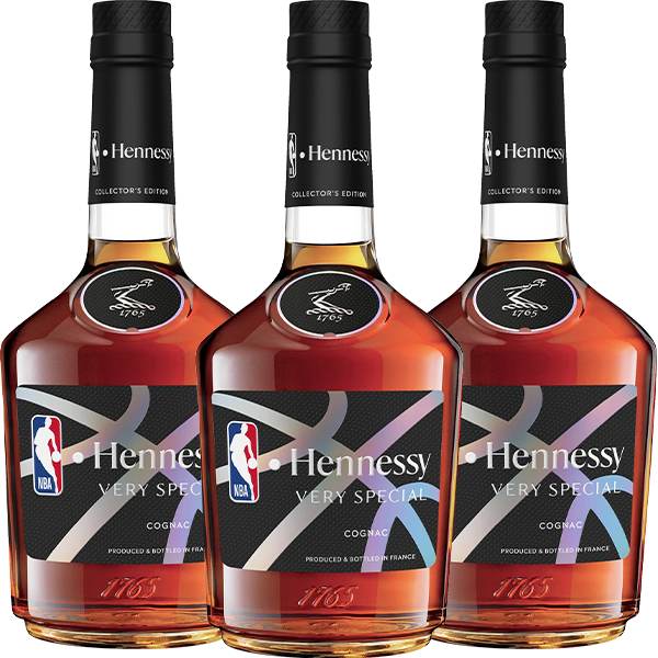 3 bottles of Hennessy VS NBA Limited Edition bundle