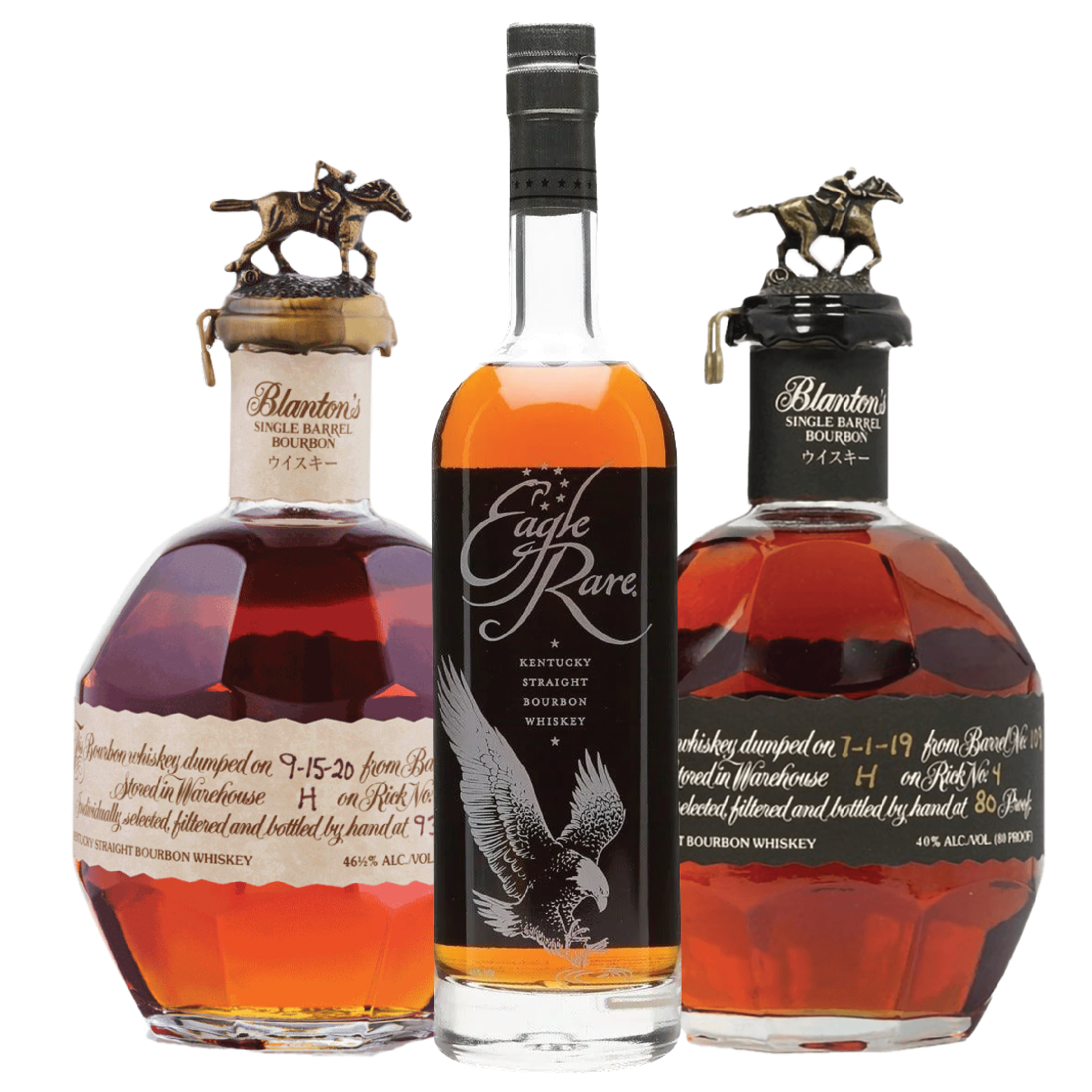 Blanton's Red Edition Bourbon, Blanton's Single Barrel Black Label, Eagle Rare Bourbon Bundle - Liquor Bar Delivery