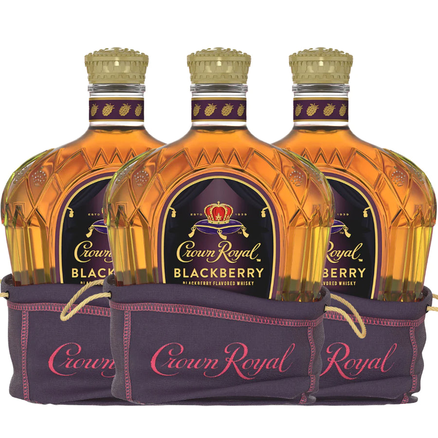 3 Crown Royal Blackberry Flavored Whisky - 750ml - Liquor Bar Delivery