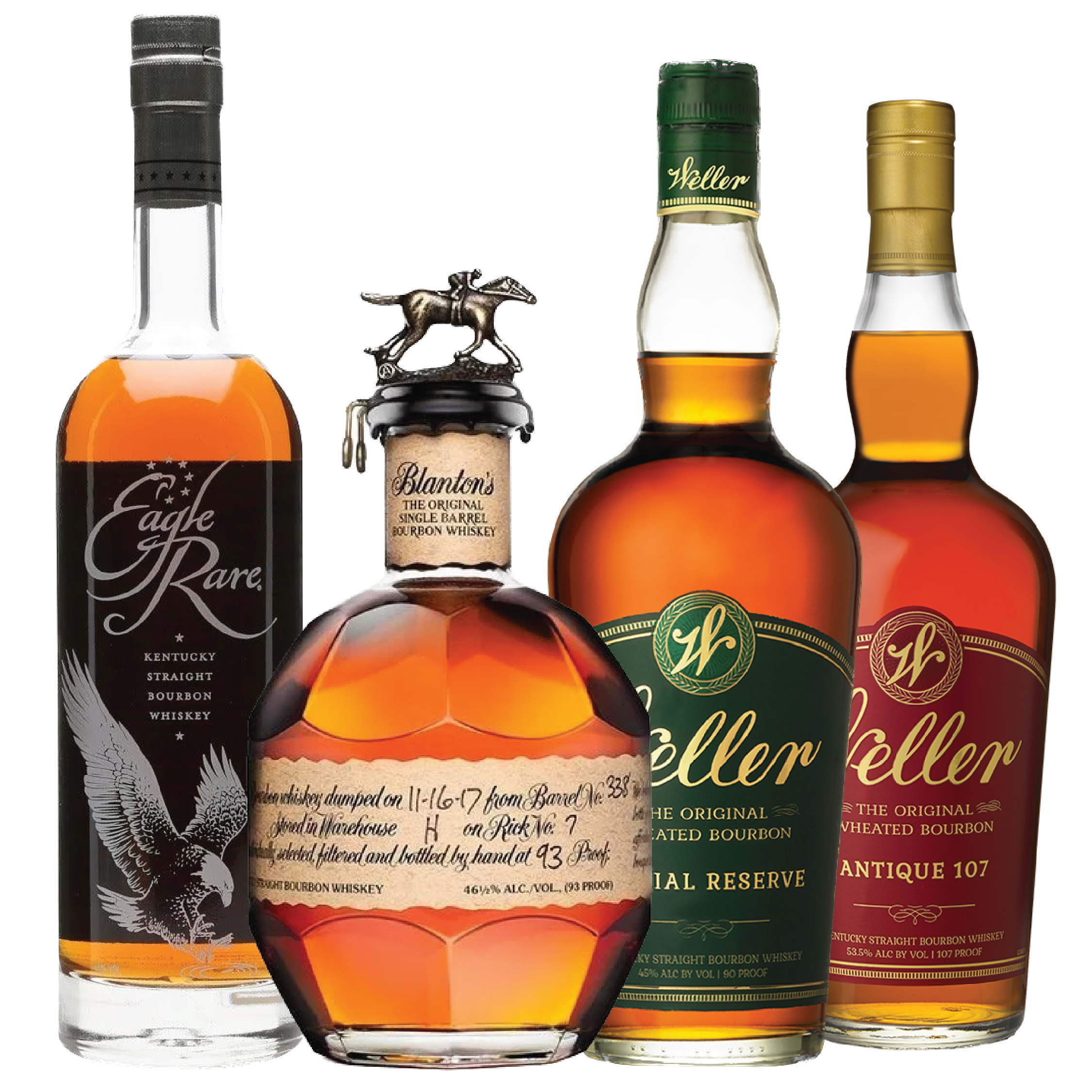 Blanton's Single Barrel, Weller Special Reserve, Weller Antique 107, And Eagle Rare Bundle – Liquor Bar Delivery