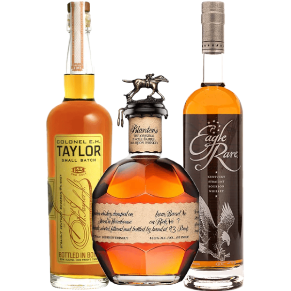 Blanton's Single Barrel, Colonel E.H Taylor Small Batch and Eagle Rare Bourbon Bundle - Liquor Bar Delivery