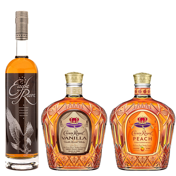 Eagle Rare, Crown Royal Vanilla, and Crown Royal Peach Bundle - Liquor Bar Delivery