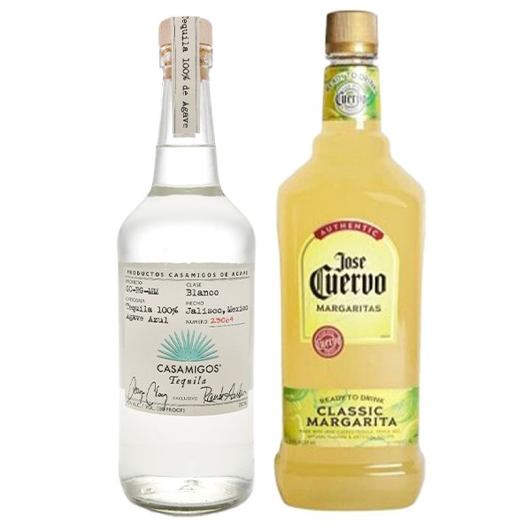 Casamigos Tequila Blanco and Jose Cuervo Margarita Mix - Liquor Bar Delivery