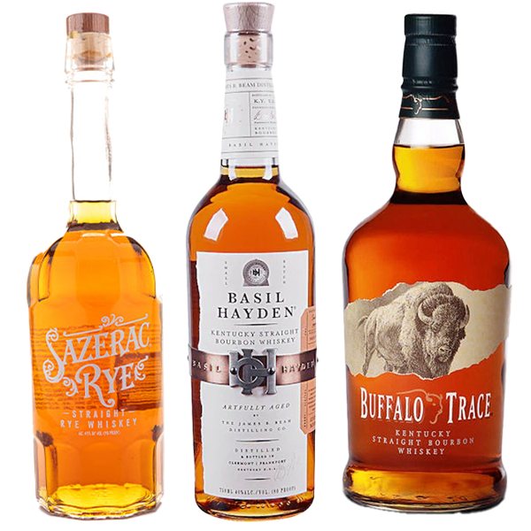 Basil Hayden's Bourbon, Buffalo Trace Kentucky Straight Bourbon Whiskey, Sazerac Rye Whiskey - Liquor Bar Delivery