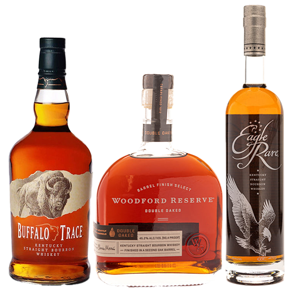 Woodford Reserve Double Oaked Bourbon, Eagle Rare Bourbon, Buffalo Trace - Liquor Bar Delivery