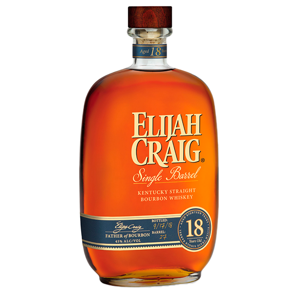 ELIJAH CRAIG Single Barrel Kentucky Straight Bourbon Whiskey 18yr - Liquor Bar Delivery