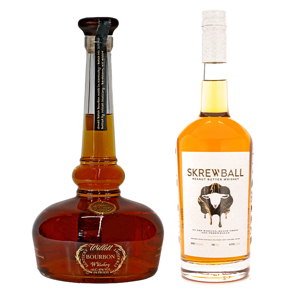 Skrewball Peanut Butter Whiskey, Willett Pot Still Reserve Bourbon - Liquor Bar Delivery