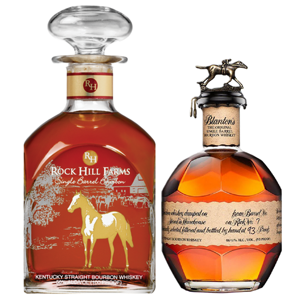 One Rock Hill Farms Single Barrel Bourbon, & one Blanton's Single