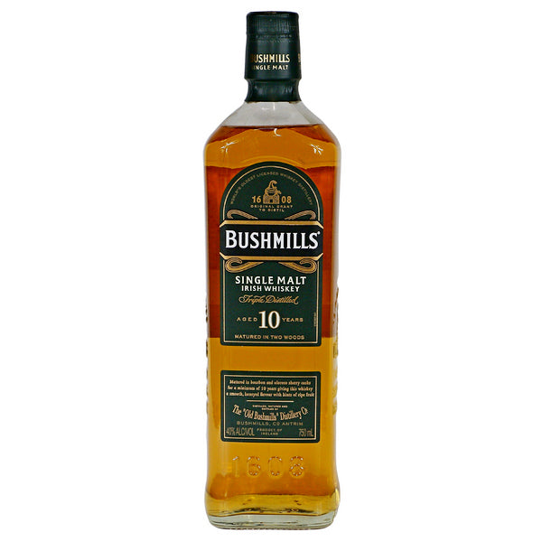 Bushmills 10 Year Old Single Malt Irish Whiskey - 750ml - Liquor Bar Delivery