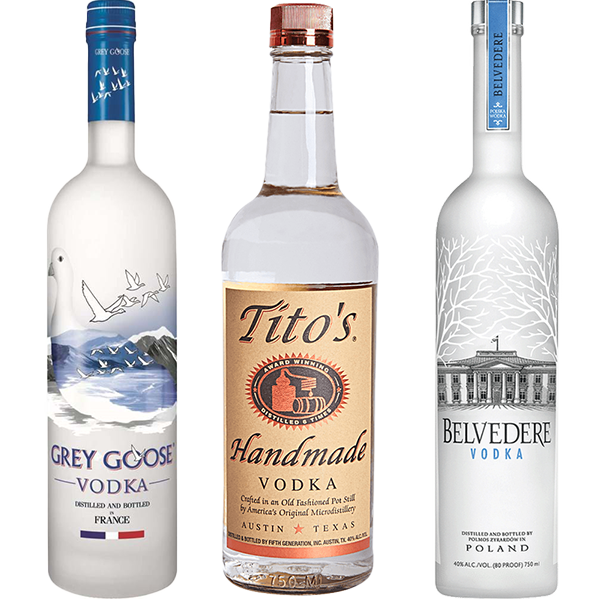 Tito's, Grey Goose &  Belvedere Vodka Bundle - Liquor Bar Delivery