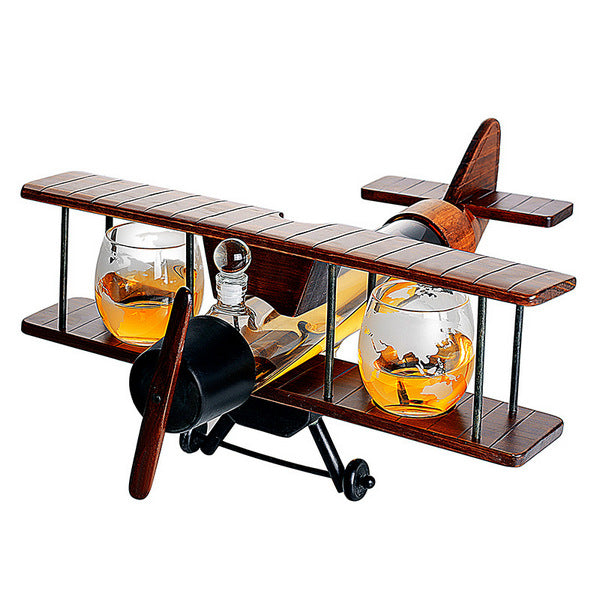 Whiskey Decanter Airplane Set and Glasses - Liquor Bar Delivery