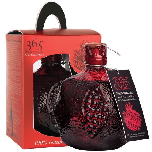 365 Pomegranate Semi-Sweet Wine Souvenir Gift Box - 750ml - Liquor Bar Delivery